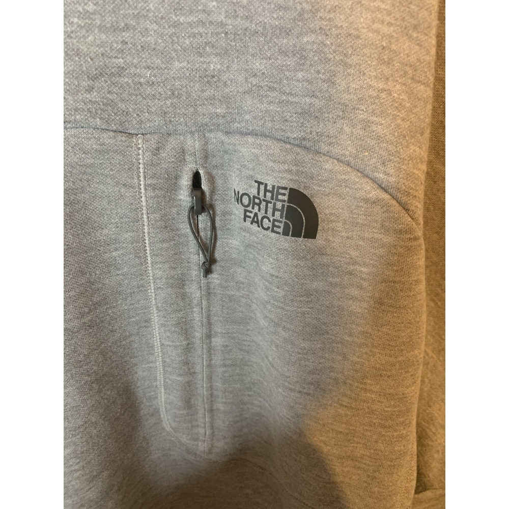 The North Face Tech Fleece Crewneck Sweatshirt Mens XL Grey Chest Pocket Vent - Picture 2 of 4